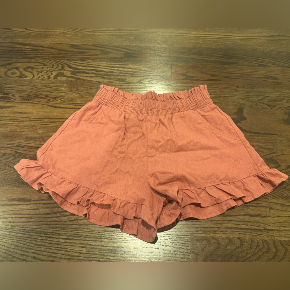 Vanilla Star High Waist Ruffle linen blend Shorts